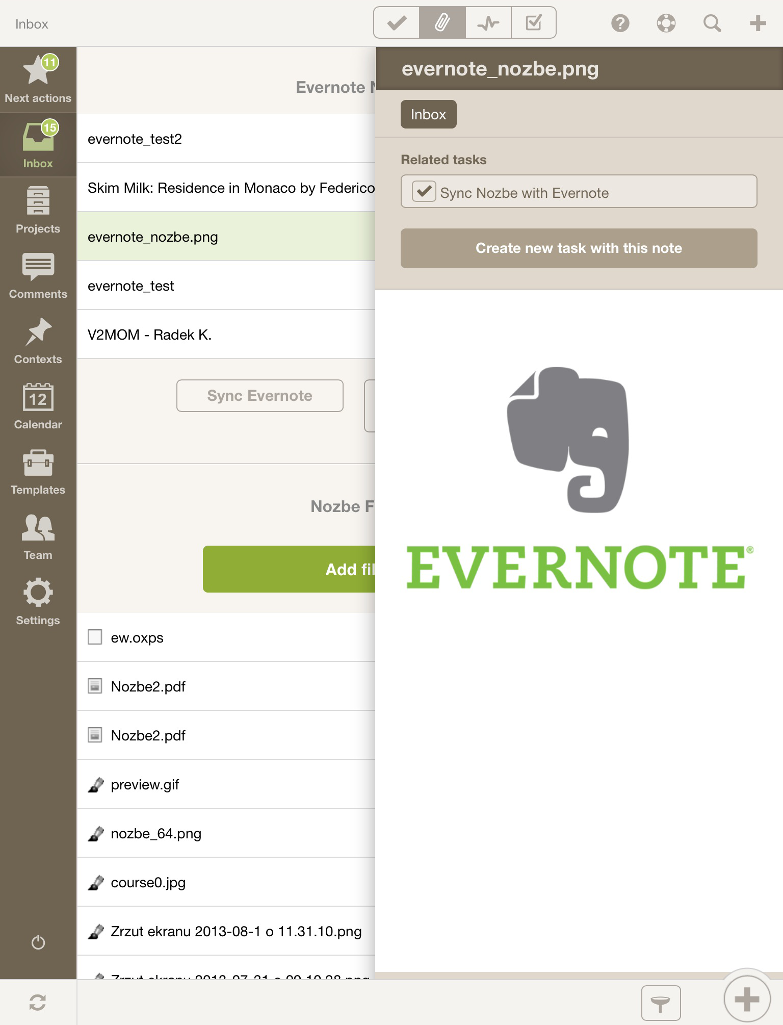 evernote support emai