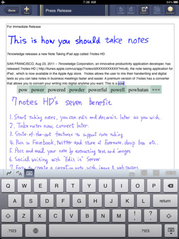 evernote taking ipad