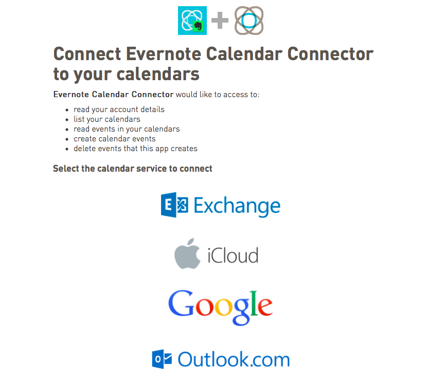 Calendar Connector Web English Evernote App Center