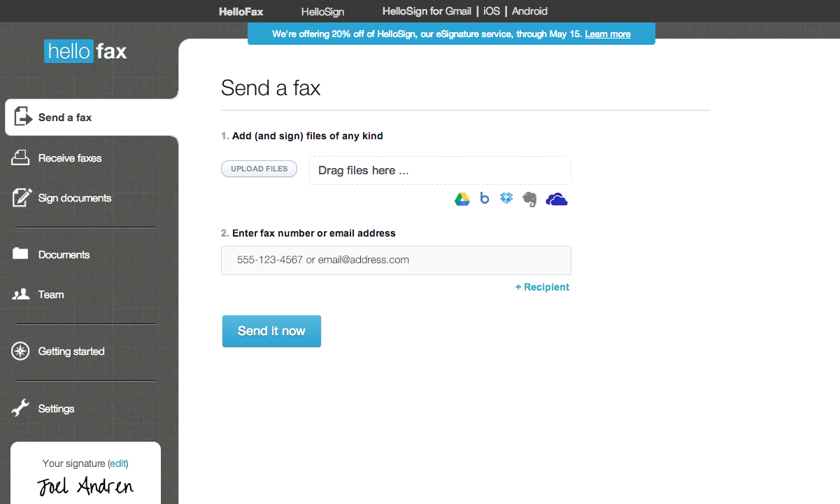 YC-Funded HelloFax: Sign And Send Faxes From Your Browser