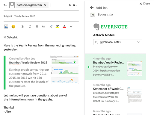 email evernote com