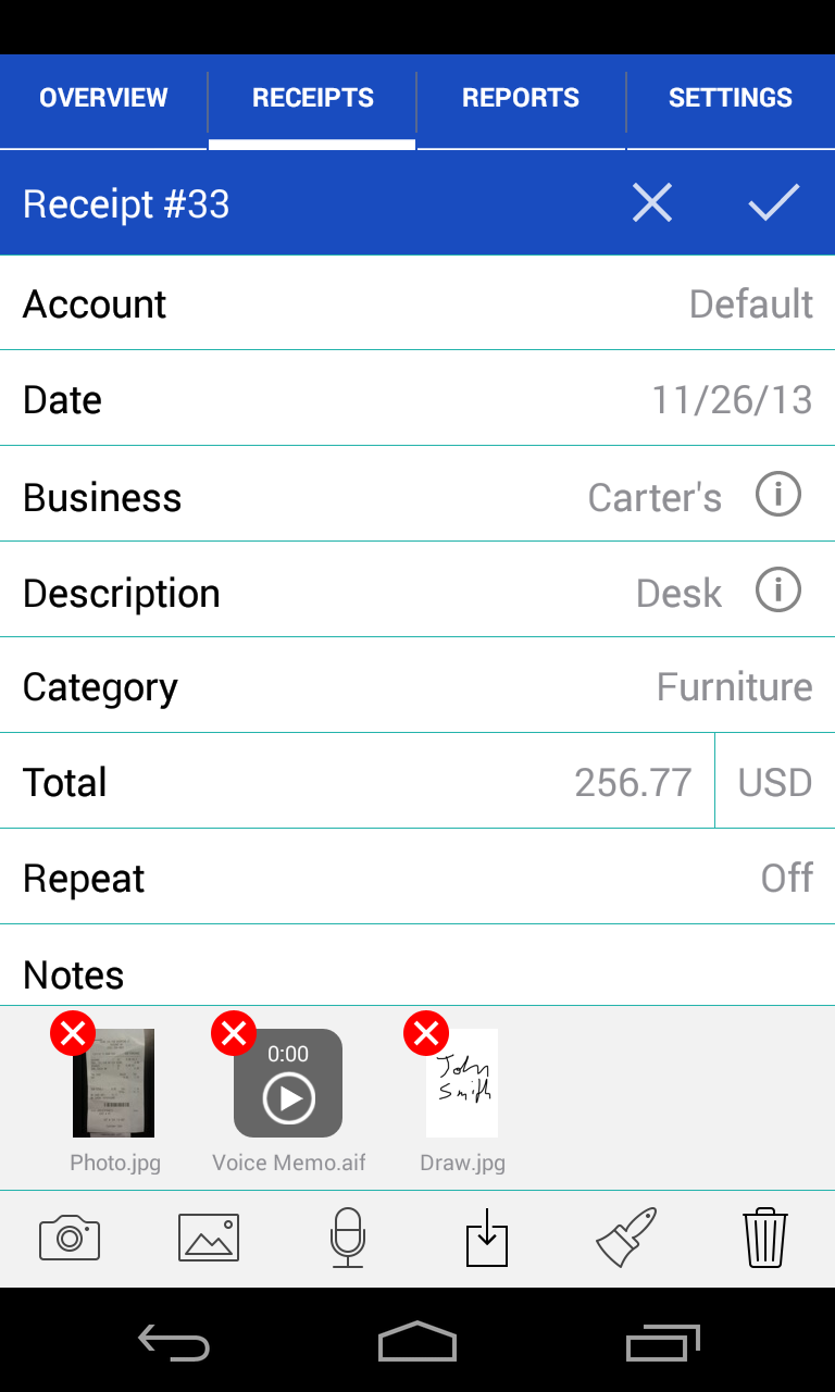 electronic receipts app