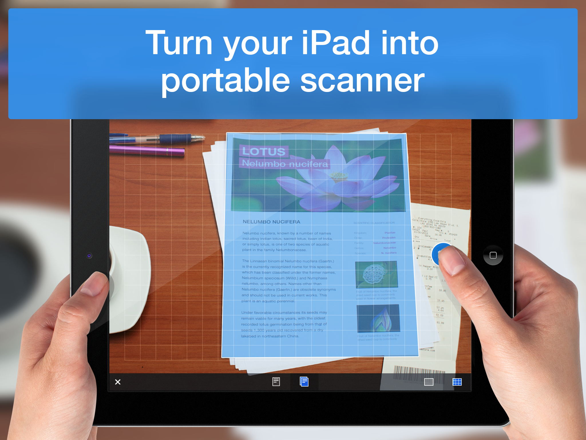 scanner pro app share on text